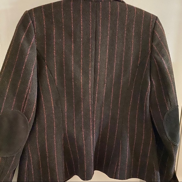 Boden Brown Wool Salmon Broken Stripe Blazer 8 - Picture 3 of 7